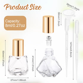 Close-up of Mirrline polygonal glass bottles showing clarity.