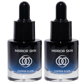 Mirror Skin Copper Elixir bottle closeup for hydration and glow.