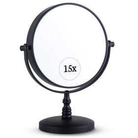 Mirrorvana 15x magnifying tabletop mirror on stand for precise makeup application