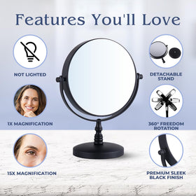 Mirrorvana 360-degree swivel lets you find the perfect angle without repositioning