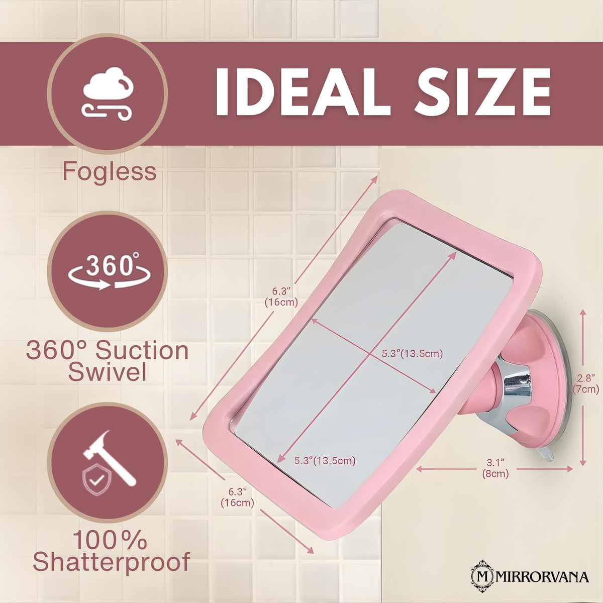 MIRRORVANA 360-degree swivel for precise grooming angles