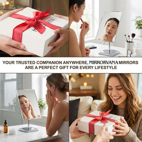 Mirrorvana adjustable face mirror tilt base supports comfortable setups.