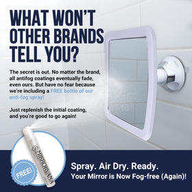 Anti-fog coating keeps the reflection crisp through hot showers without frequent rinses.