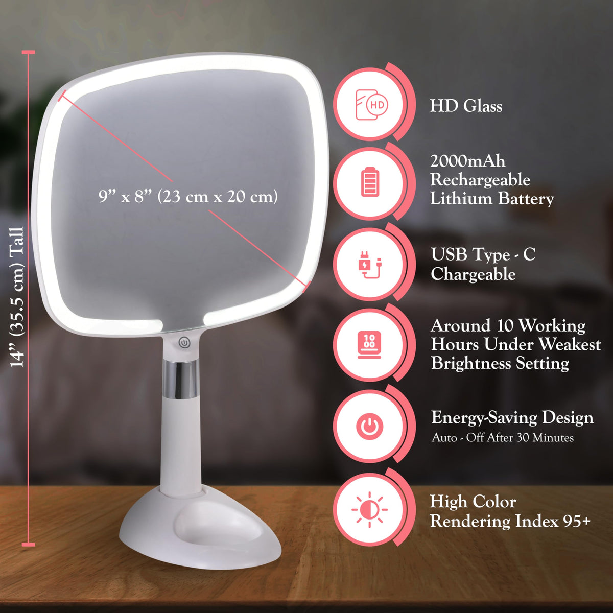 MIRRORVANA comfy handle provides a comfortable grip during travel.