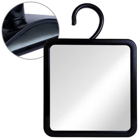 MIRRORVANA dual anti-fog shower mirror with hook for a fog-free shave.