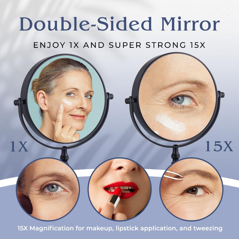 Mirrorvana dual-sided 15x/1x mirror for close-up detail and everyday view