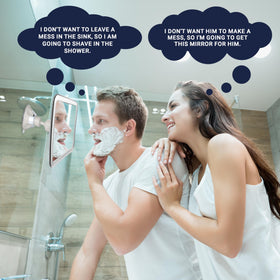 MIRRORVANA fog-resistant coating maintains clear reflection in steam