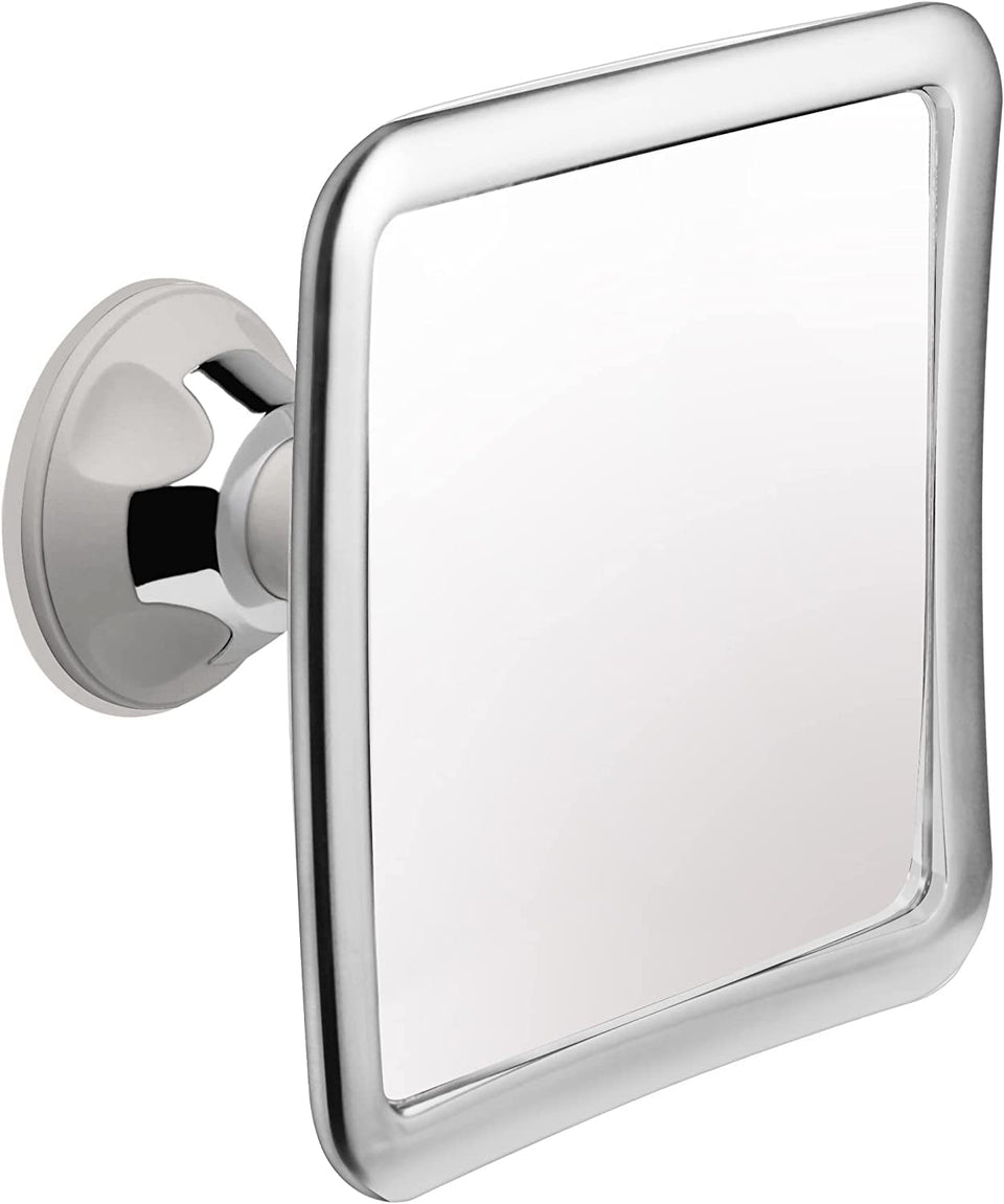 MIRRORVANA fogless shower mirror with chrome frame for fog-free shaving on flat surfaces