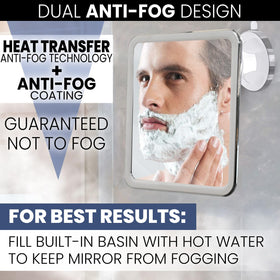 MIRRORVANA fogless mirror reservoir demonstrates heated surface for clearer reflection