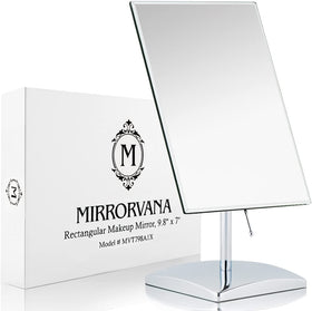 Mirrorvana large table mirror with stand for precise makeup application.
