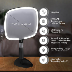 MIRRORVANA three lighting modes simulate daylight and warm tones