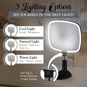 MIRRORVANA travel mirror supports hands-free use for daily routines