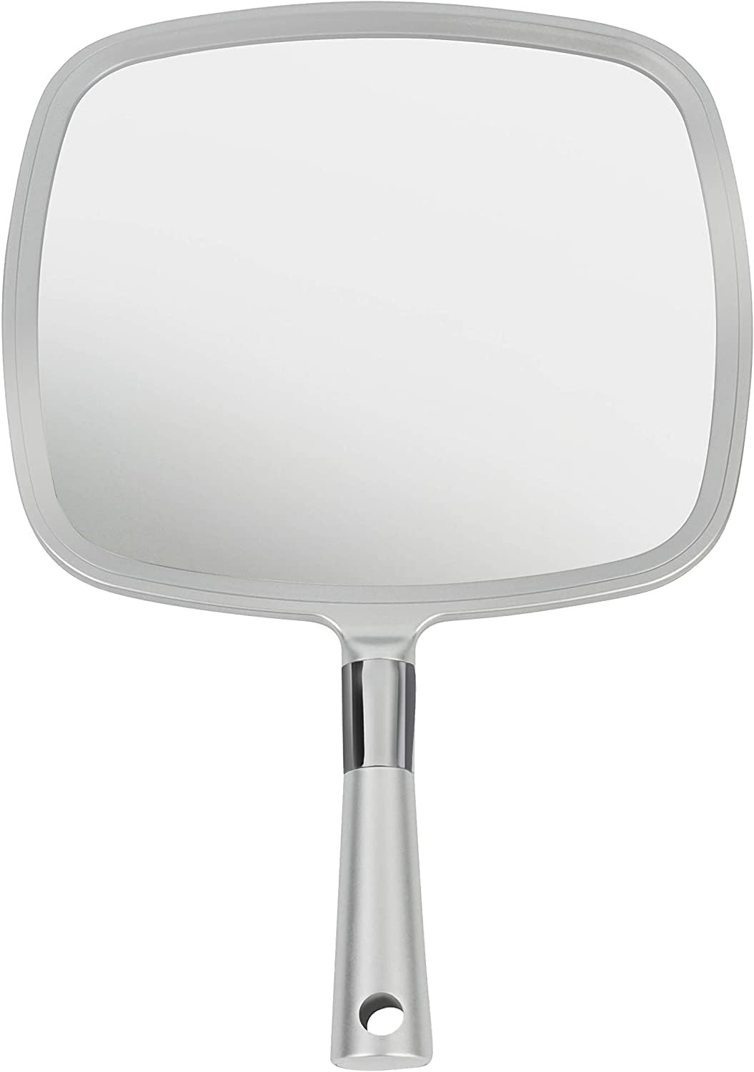 MIRRORVANA professional large hand mirror with ergonomic handle for easy grooming in salons.