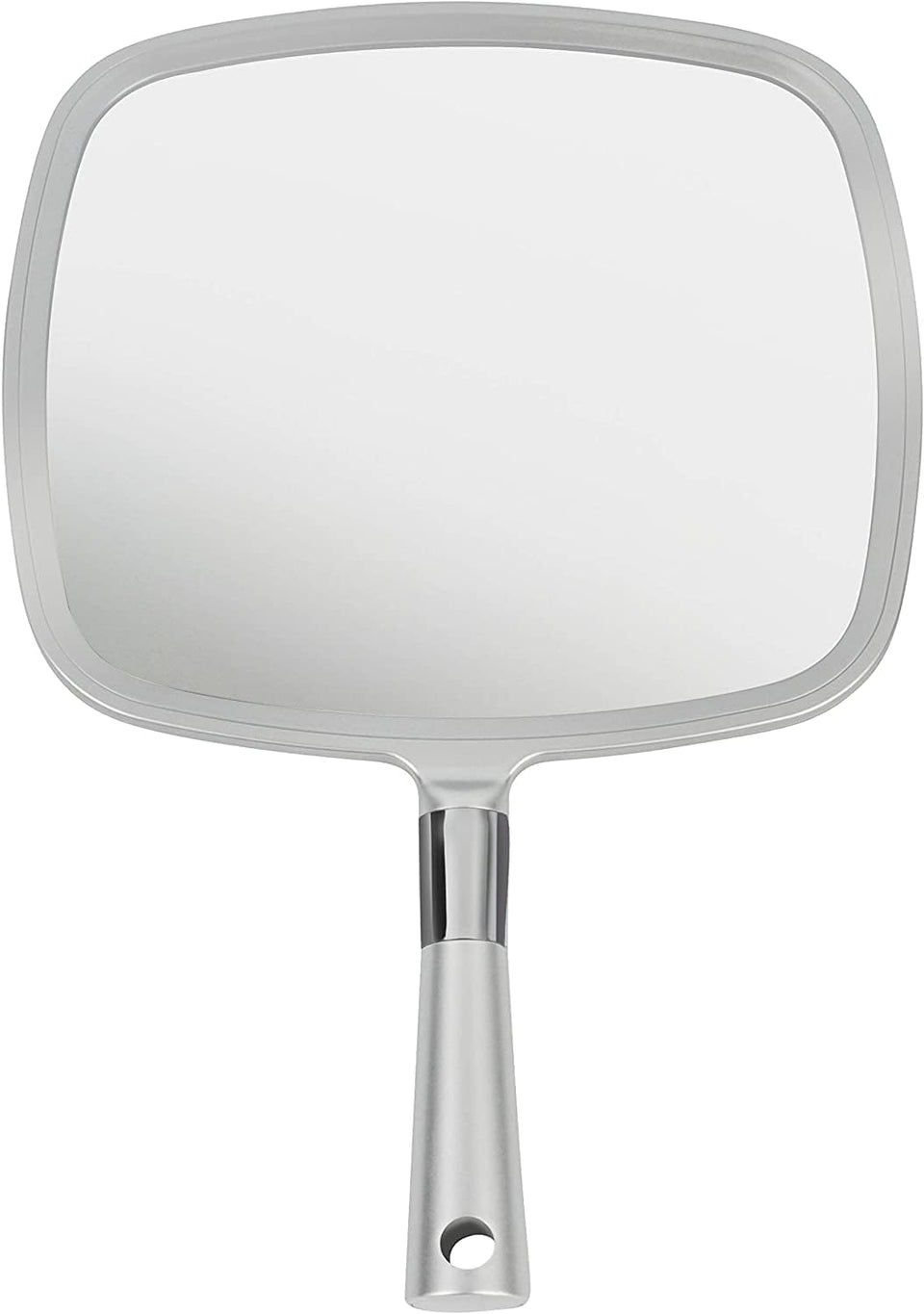 MIRRORVANA professional large hand mirror with ergonomic handle for easy grooming in salons.