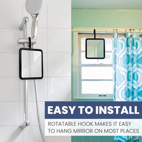 MIRRORVANA shatterproof shower mirror stands up to bumps and splashes.