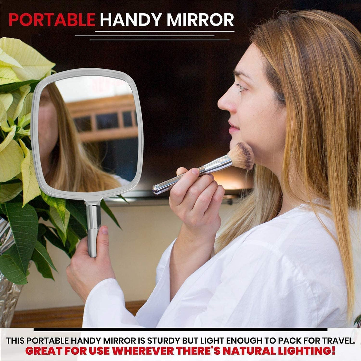 MIRRORVANA solid frame ensures durability during barber and makeup sessions.