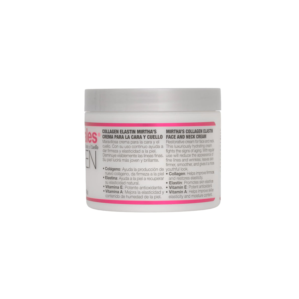 Closeup of the Mirta De Perales cream texture in the jar hints luxurious smoothness.