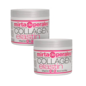 Mirta De Perales Collagen Elastin Cream jar close-up highlighting rich texture for hydration.