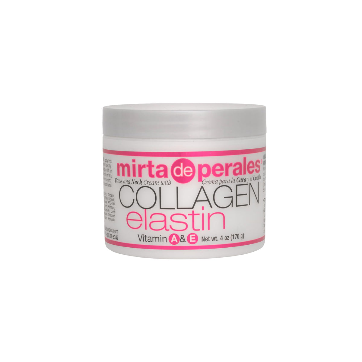Mirta De Perales Collagen Elastin Face Cream bottle delivering deep hydration for daily care.