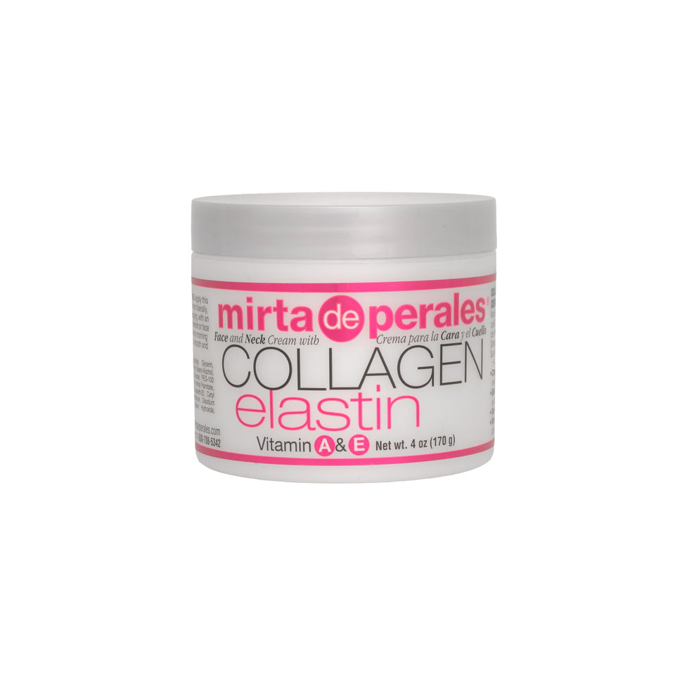 Mirta De Perales Collagen Elastin Face Cream bottle delivering deep hydration for daily care.