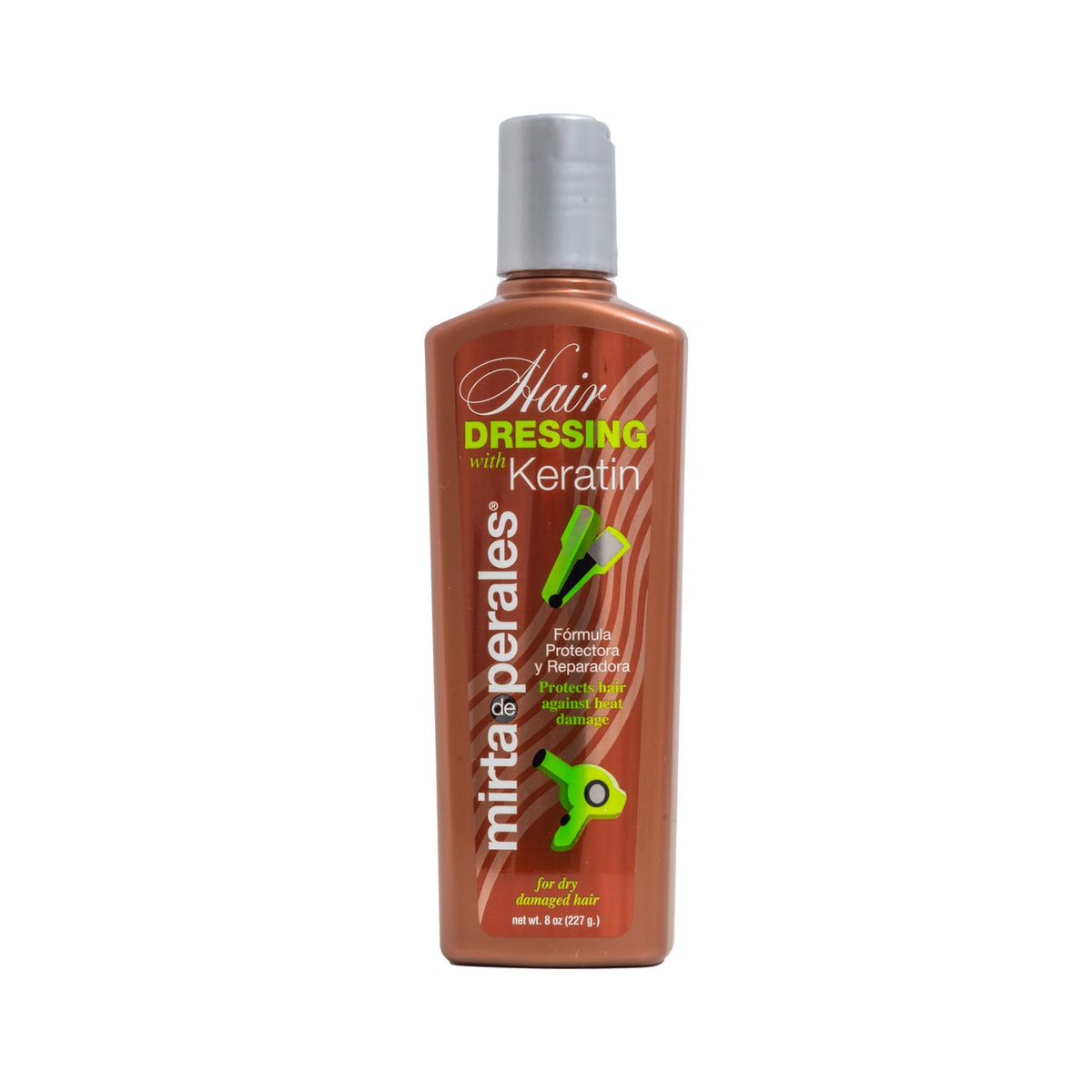 Mirta De Perales Keratin Leave-In bottle protects hair from heat while adding shine.