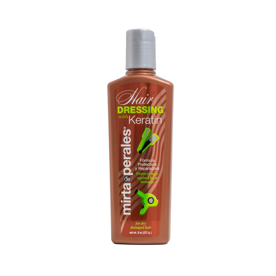 Mirta De Perales Keratin Leave-In bottle protects hair from heat while adding shine.