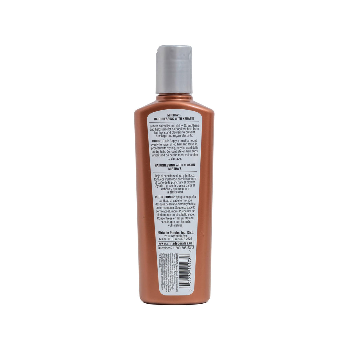 Mirta De Perales Keratin Leave-In cream texture closeup shows lightweight hydration and smoothing power.