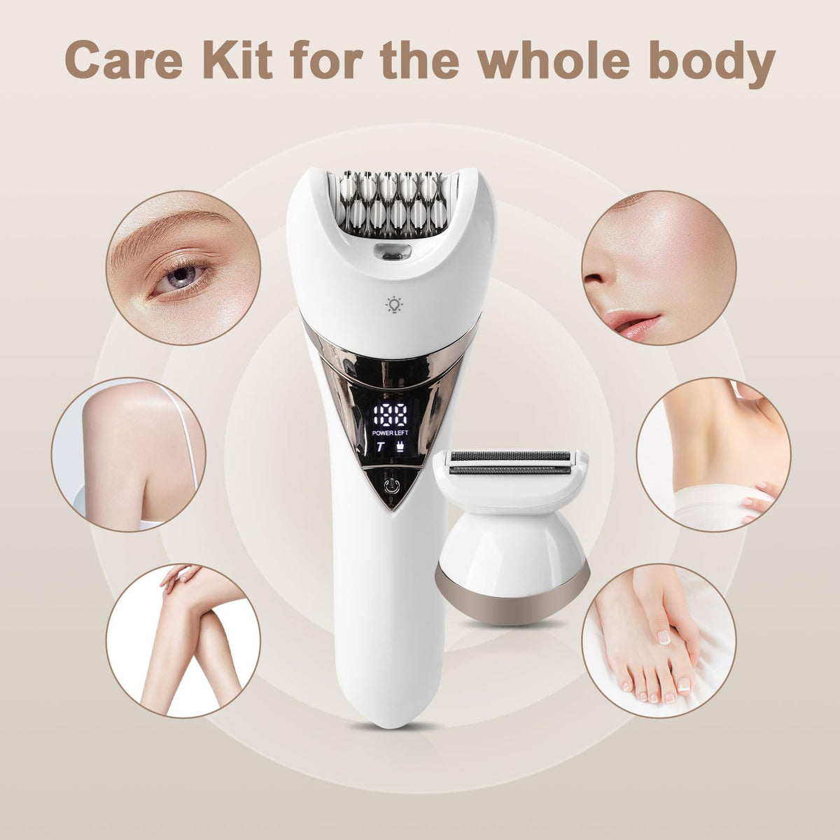 MiRUSI Epilator supports wet and dry use for shower or dry shaving.