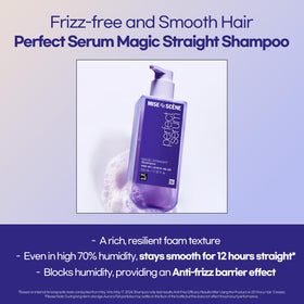 Mise En Scene hair oil bottle adds shine and lasting finish.
