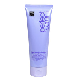 Mise En Scene Perfect Magic Straight Serum bottle for smooth, frizz-free results.