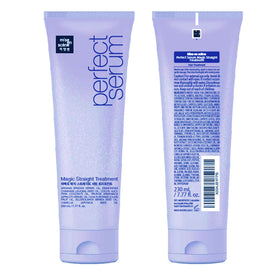 Mise En Scene Perfect Magic Straight Serum packaging highlighting anti-humidity tech.