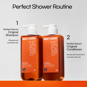 Mise En Scene conditioner features a floral citrus scent for a refreshing shower