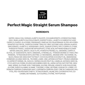 Mise En Scene Perfect Serum Straight Shampoo ready for blow dry styling.