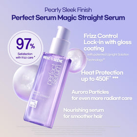 Mise En Scene straight hair finish enhances polish and control.
