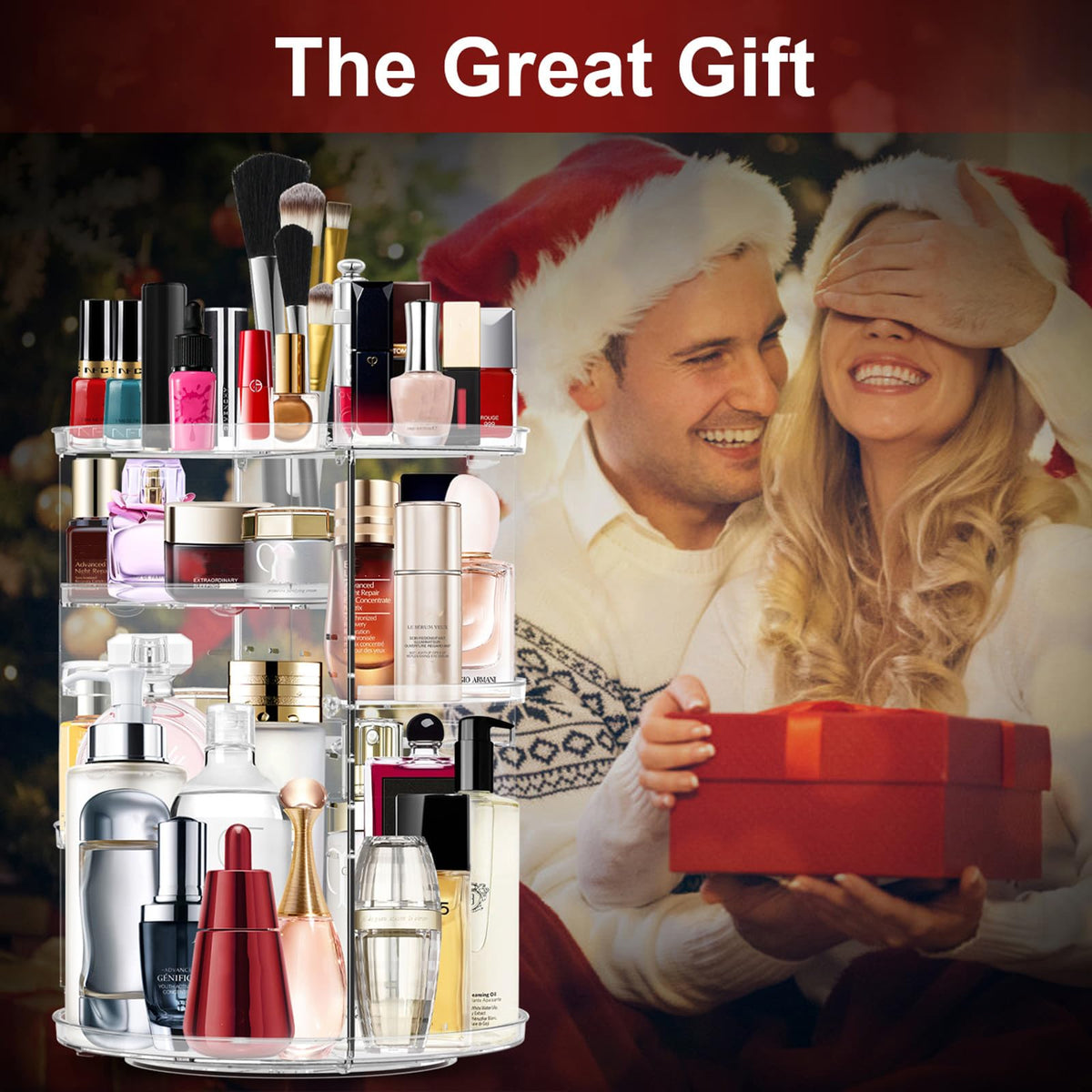 MISERWE makeup organizer makes a stylish gift for neat vanity setups.