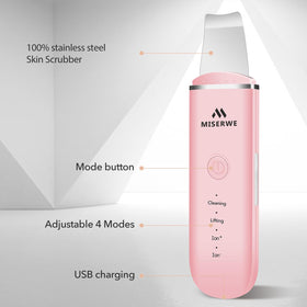 MISERWE Skin Scrubber Cleaning mode in pink for thorough pore cleansing