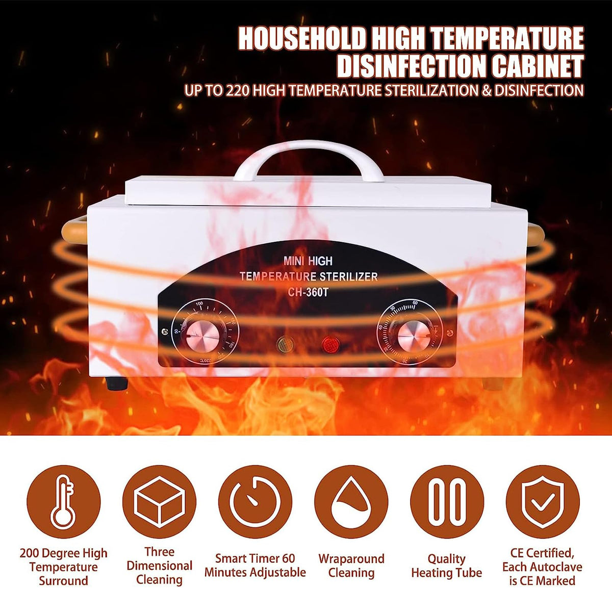 Misforu high-temp box handle close-up features comfortable beech wood grip.