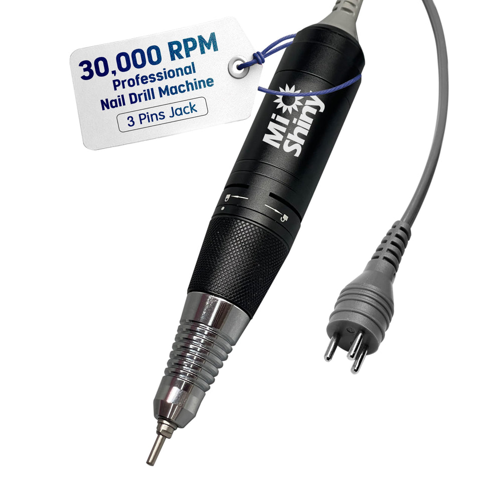 MiShiny 30,000 RPM nail drill handpiece shown for precise filing