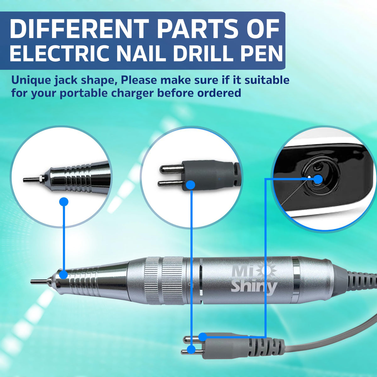 MiShiny nail drill handpiece is compact and lightweight for comfortable handling.