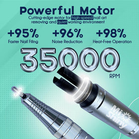 MiShiny nail drill handpiece delivers low noise and vibration for calmer sessions.