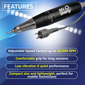 MiShiny operates smoothly and quietly for comfortable nail sessions