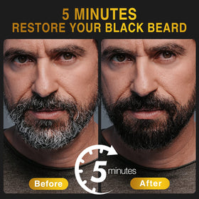 MISICH beard dye being applied for instant natural dark color.