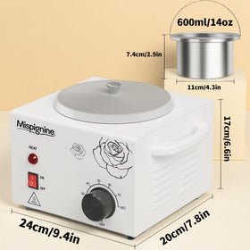 Mispignine wax warmer with 14oz capacity for large batch melting in salons.