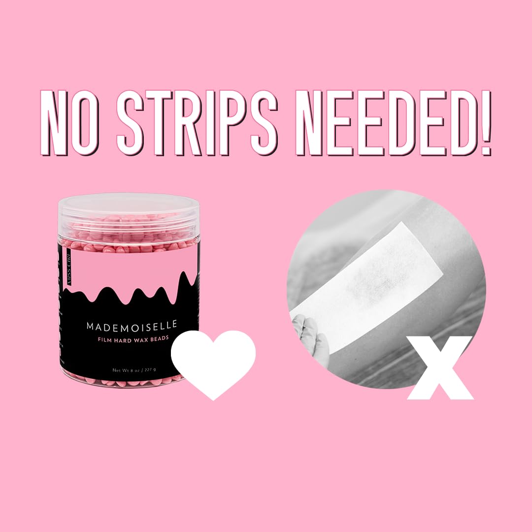 Miss Cire Mademoiselle Pink stripless wax ready for painless home waxing.