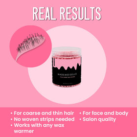 Miss Cire Mademoiselle Pink wax delivers salon-like results at home.