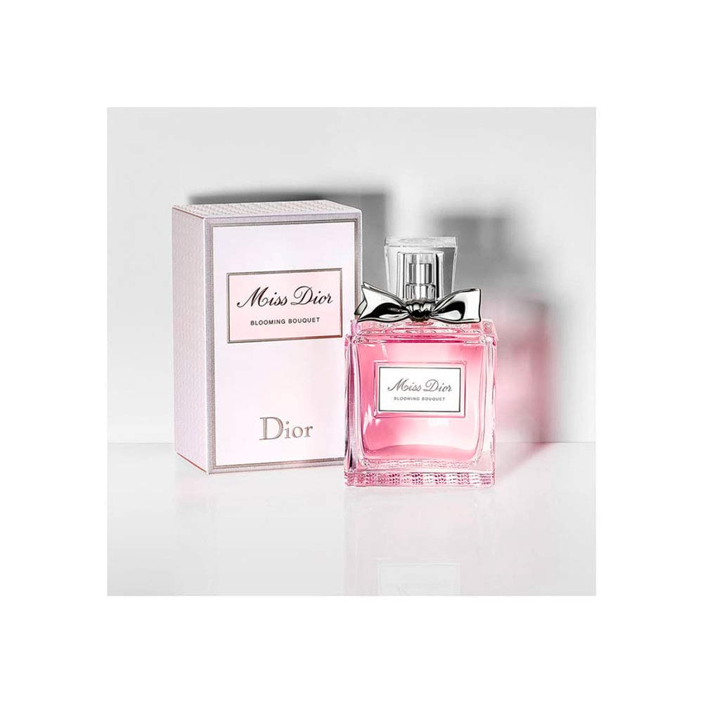 Miss Dior Blooming Bouquet EDT cap closeup highlighting delicate floral cap and branding.