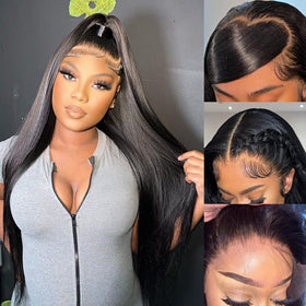 Miss Flower 250-density lace-front 28-inch wig with full volume for natural look
