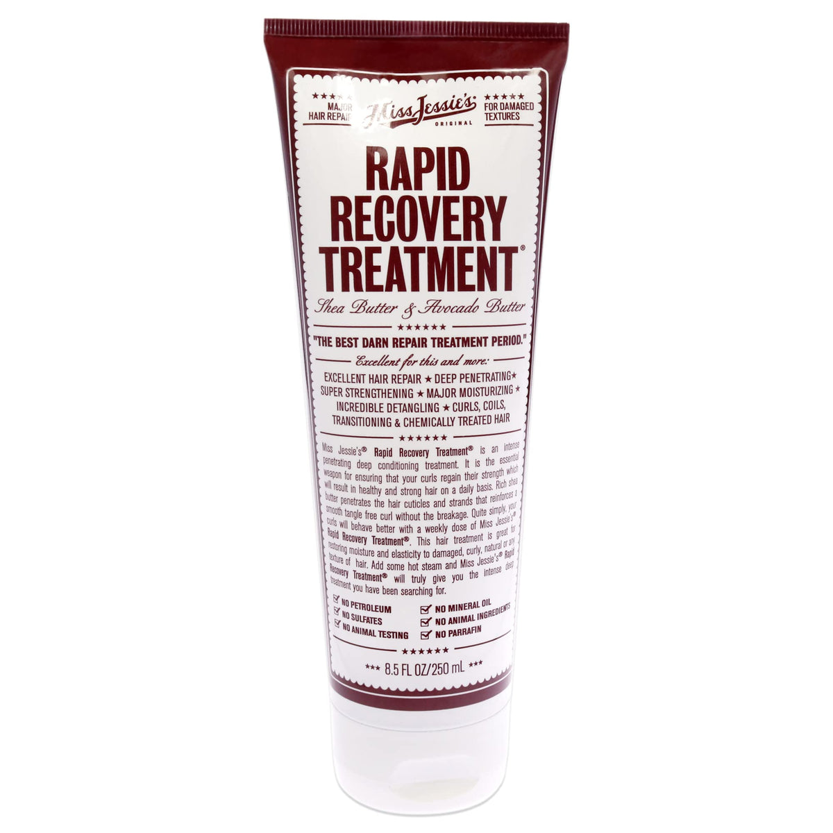 Miss Jessie's Rapid Recovery Treatment bottle delivers deep hydration for curls.