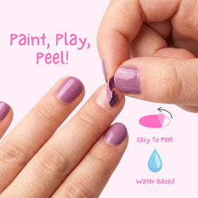 Miss Nella Purple Unicorn Butterfly Wings glitter on nails showcases kid-friendly sparkle
