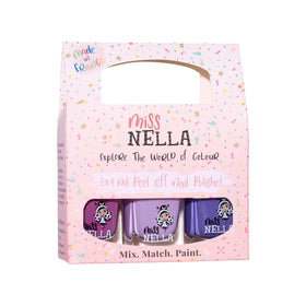 Miss Nella Purple Unicorn Sweet Lavender bottle highlights a safe water-based polish